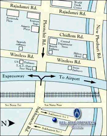 Bel-Aire Princess, Bangkok - Map
