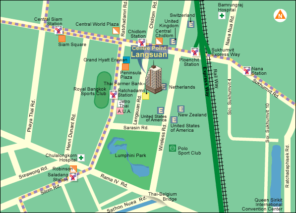 Centre Point Langsuan, Bangkok - Map