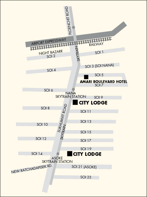 City Lodge Hotel, Bangkok - Map