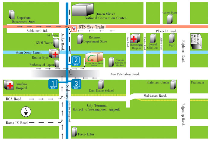 Classic Place Hotel Bangkok - Map
