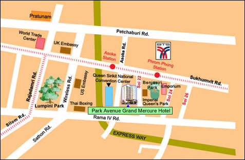 Grand Mercure Park Avenue Bangkok Map