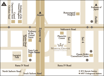 Majestic Grande Sukhumvit Hotel Bangkok - Map