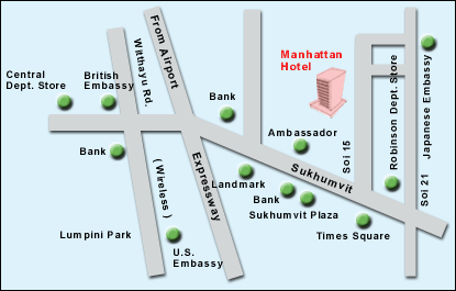 Manhattan Bangkok Hotel - Map