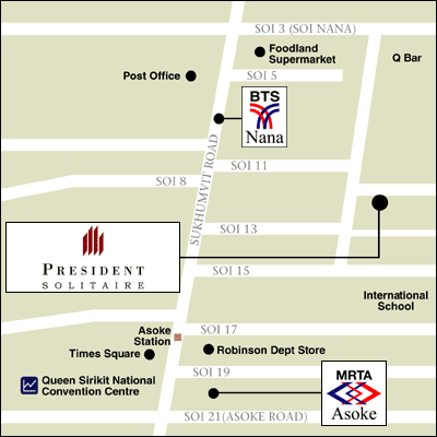 President Solitaire Executive Serviced Apartments, Bangkok - Map