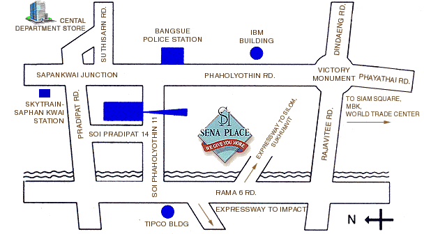 Sena Place Hotel Bangkok - Map