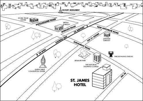 St. James Hotel, Bangkok - Map