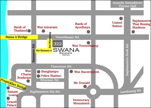 Swana Bangkok Hotel - Map