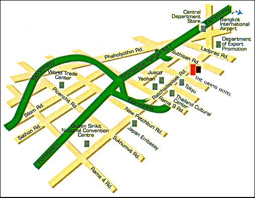 The Grand Hotel Bangkok - Map