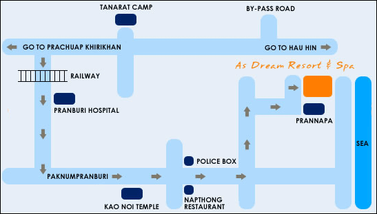 As Dream Resort & Spa, Pranburi - Location Map