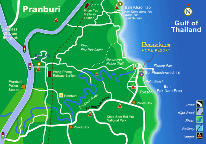 Bacchus Home Resort, Pranburi - Map