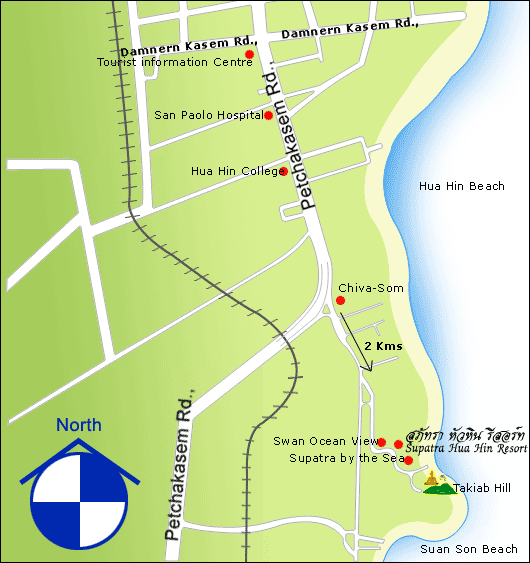 Supatra Hua Hin Resort - Map