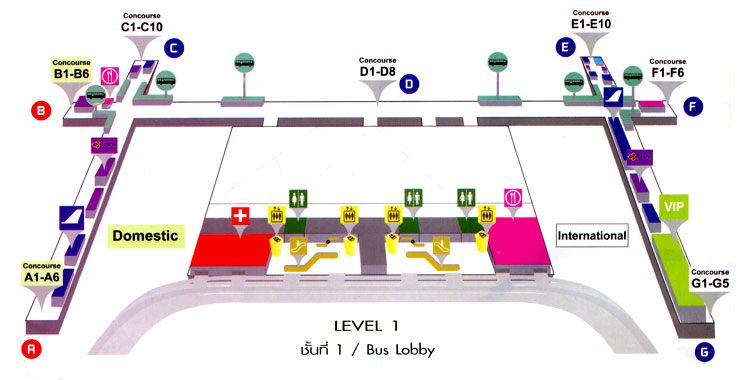 Suvarnabhumi Airport - Floor Plan Level 1