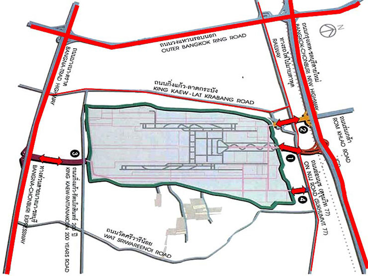 Suvarnabhumi Airport Road Access Map