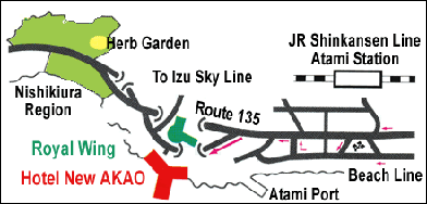 Hotel New Akao, Atami - Map