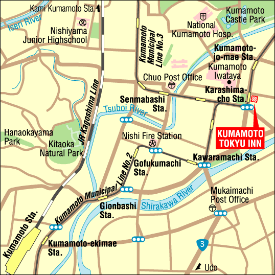 Kumamoto Tokyu Inn Hotel - Map