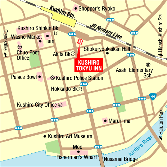 Kushiro Tokyu Inn Hotel, Hokkaido - Map