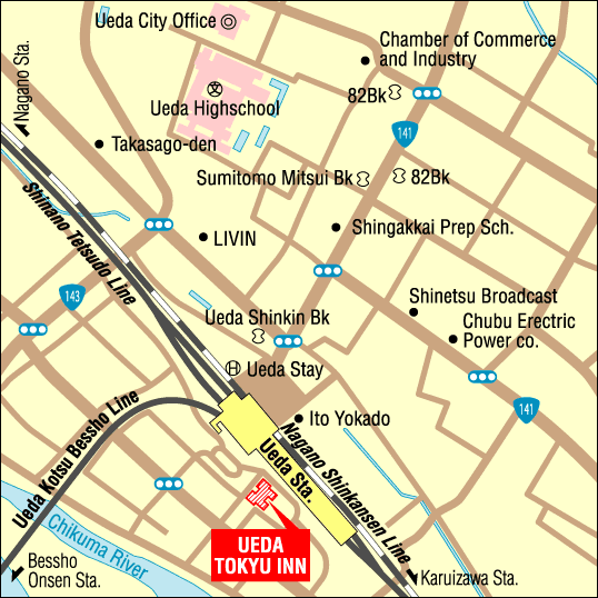 Ueda (Nagano) Tokyu Inn - Map