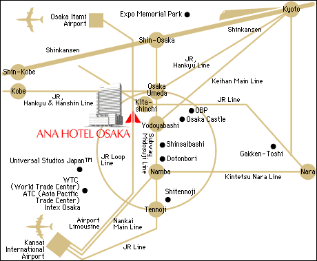Ana Hotel Osaka - Map