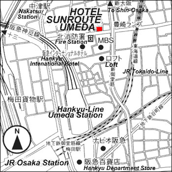 Hotel Sunroute Umeda Hotel Osaka - Map
