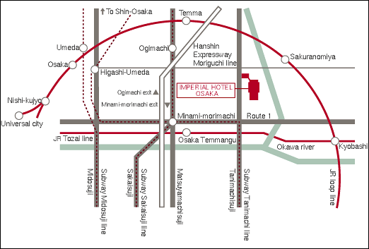 Imperial Hotel Osaka - Map