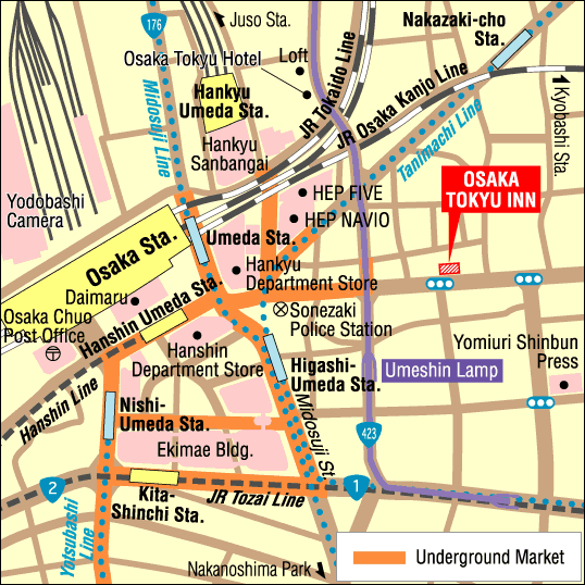 Osaka Tokyu Inn Hotel - Map