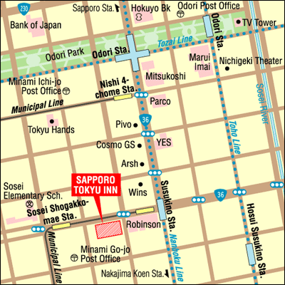 Sapporo Tokyu Inn - Map