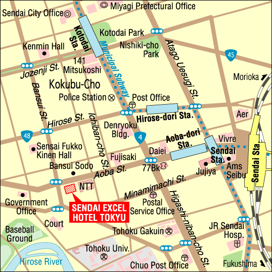 Sendai Excel Hotel Tokyu - Map