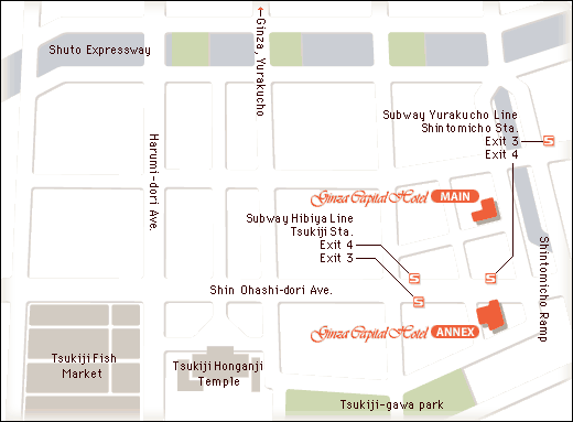 Ginza Capital Hotel Tokyo - Map