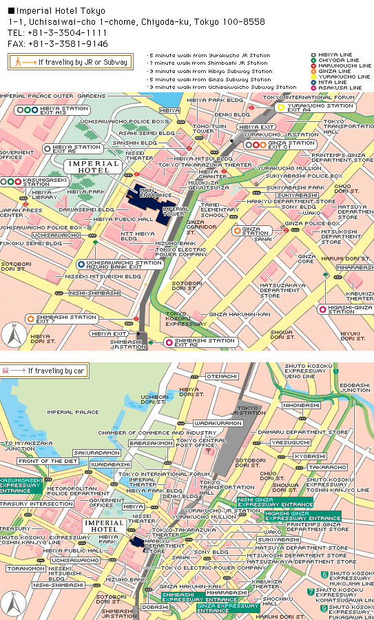 Imperial Hotel Tokyo - Map