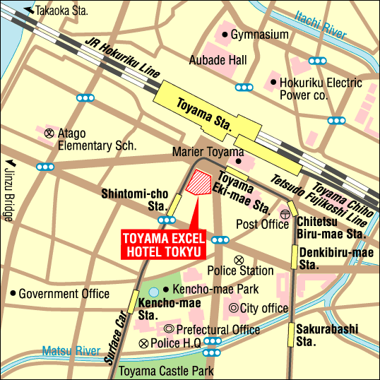 Toyama Excel Hotel Tokyu - Map