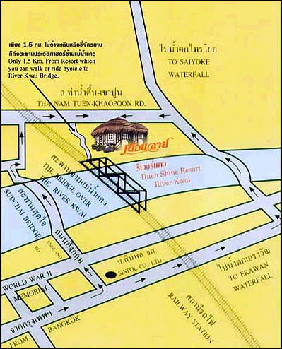 Duen Shine Resort, Kanchanaburi - Map