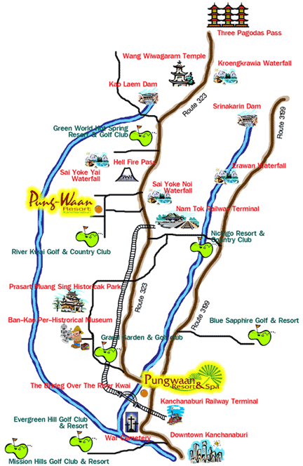 Map - Pung-Waan Resort & Spa Kwai Yai, Kanchanaburi
