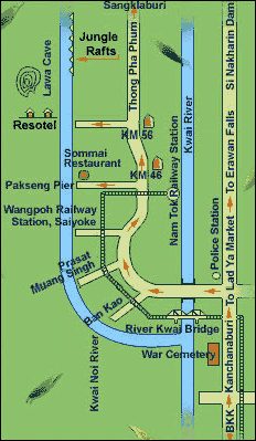 The River Kwai Jungle Rafts Kanchanaburi - Map