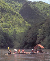 Bamboo rafting in the scenic of nature