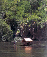 Bamboo rafting in the scenic of nature