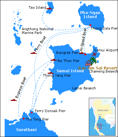 Baan Hin Sai Resort, Koh Samui - Map