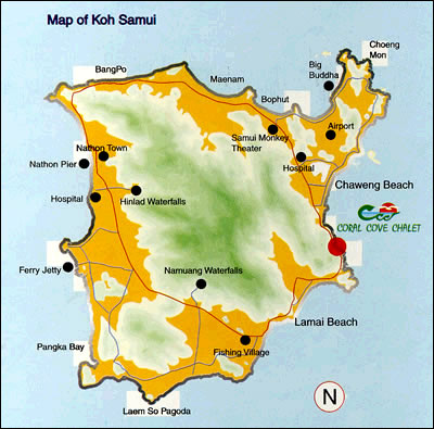 Coral Cove Chalet, Koh Samui - Map
