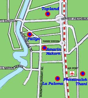 Pailyn Hotel Pitsanuloke - Map
