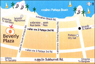 Beverly Plaza Hotel, Pattaya - Map