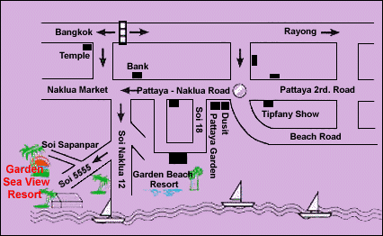 Garden Sea View Resort Pattaya - Map