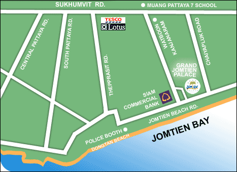 Grand Jomtien Palace Hotel, Pattaya - Map