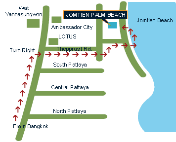 Jomtien Palm Beach Hotel & Resort, Pattaya - Map