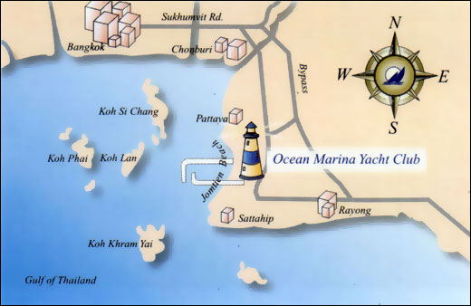 Ocean Marina Yacht Club Hotel, Pattaya - Map