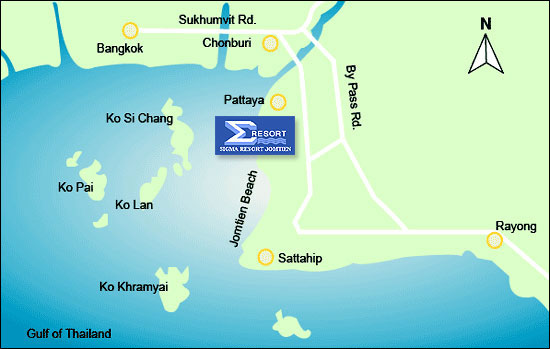 Sigma Resort Jomtien, Pattaya - Location Map