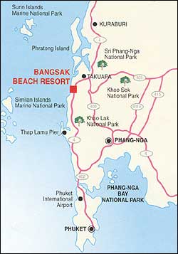 Bangsak Beach Resort Phang Nga - Map
