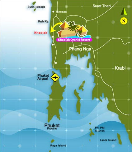 Khaolak Orchid Beach Resort , Phang Nga - Map