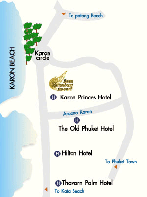 Baan Karonburi Resort Map, Phuket Thailand