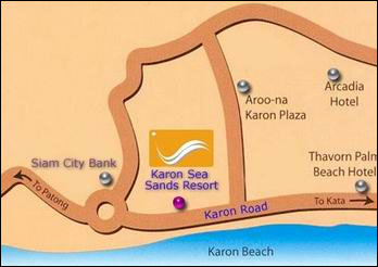 Karon Sea Sands Resort Map, Phuket Thailand