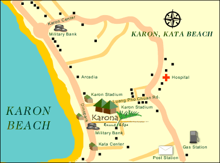 Karona Resort & Spa Map, Phuket Thailand