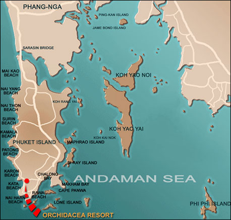 Orchidacea Resort, Phuket - Location Map